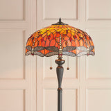 Dragonfly Flame Tiffany Floor Lamp  - Interiors 1900 64070
