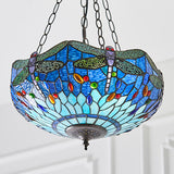 Dragonfly Blue Medium Inverted Tiffany Pendant  - Interiors 1900 64075