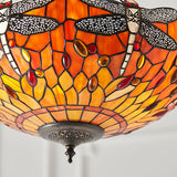 Dragonfly Flame Medium Inverted Tiffany pendant  - Interiors 1900 64076
