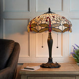 Dragonfly Beige Medium Tiffany Table Lamp  - Interiors 1900 64085