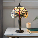 Dragonfly Beige Mini Tiffany Table Lamp  - Interiors 1900 64087