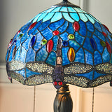 Dragonfly Blue Small Tiffany Table Lamp  - Interiors 1900 64090