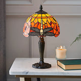 Dragonfly Flame Mini Tiffany Table Lamp - Interiors 1900 64091