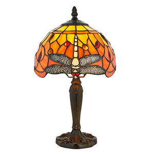 Dragonfly Flame Mini Tiffany Table Lamp - Interiors 1900 64091
