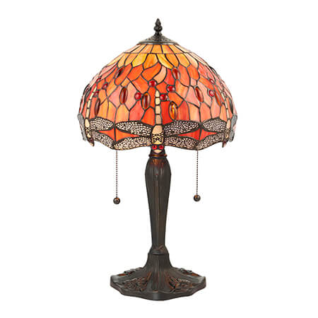 Dragonfly Flame Small Tiffany Table  - Interiors 1900 64092