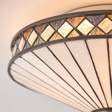 Fargo Medium Flush Tiffany Ceiling Light - Interiors 1900 64145