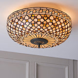 Mille Feux Large Flush Tiffany Ceiling Light - Interiors 1900 64276