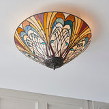 Hector Medium Flush Tiffany Ceiling Light - Interiors 1900 70241