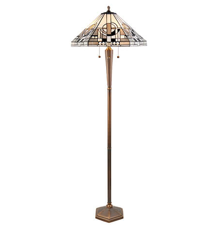 Metropolitan Tiffany Floor Lamp with Brass Base - Interiors 1900 70662