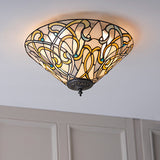 Dauphine Medium Flush Tiffany Ceiling Light - Interiors 1900 70700