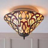Ruban Medium Flush Tiffany Ceiling Light - Interiors 1900 70701