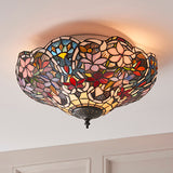 Sullivan Medium Flush Tiffany Ceiling Light - Interiors 1900 70709