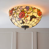 Butterfly Large Flush Tiffany Ceiling Light - Interiors 1900 70715