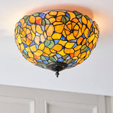 Josette Medium Flush Tiffany Ceiling Light - Interiors 1900 70720