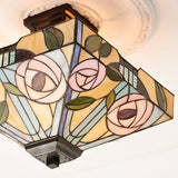 Willow Medium Semi-Flush Tiffany Ceiling Light - Interiors 1900 70766