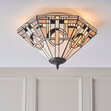 Metropolitan Medium Flush Tiffany Ceiling Light - Interiors 1900 70779