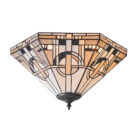 Metropolitan Medium Flush Tiffany Ceiling Light - Interiors 1900 70779