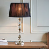 Polina Medium Nickel Finish Table Lamp with Black Shade - Interiors 1900 70812