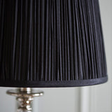 Polina Medium Nickel Finish Table Lamp with Black Shade - Interiors 1900 70812