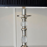 Polina Large Nickel Finish Table Lamp with Black Shade - Interiors 1900 70813