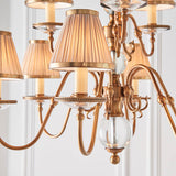 Tilburg Antique Brass 9 Light Chandelier With Beige Shades - Interiors 1900 70820