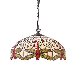 Dragonfly Beige Medium Tiffany Pendant  - Interiors 1900 70824