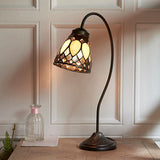 Brooklyn Swan Neck Tiffany Table Lamp  - Interiors 1900 74349