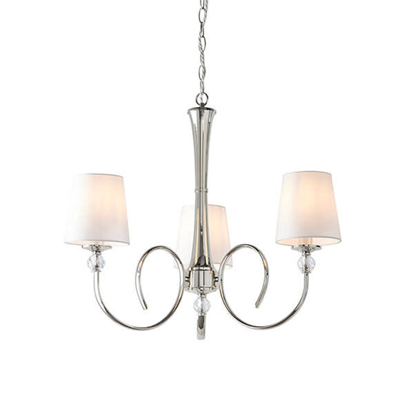 Fabia 3 Light Chandelier With Vintage White Shades - Interiors 1900 74431