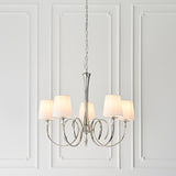 Fabia 5 Light Chandelier With Vintage White Shades - Interiors 1900 74432