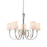 Fabia 5 Light Chandelier With Vintage White Shades - Interiors 1900 74432