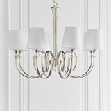 Fabia 8 Light Chandelier With Vintage White Shades - Interiors 1900 74433