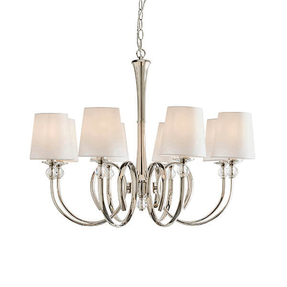 Fabia 8 Light Chandelier With Vintage White Shades - Interiors 1900 74433